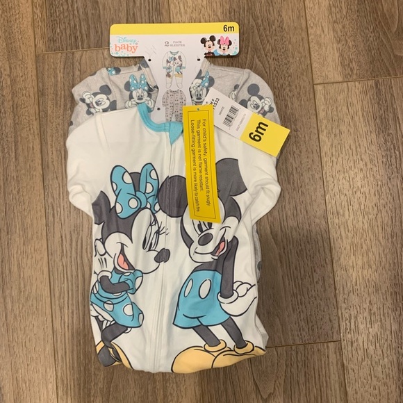 Disney Baby Mickey & Minnie Mouse Onesies Set of 2 - Picture 1 of 2